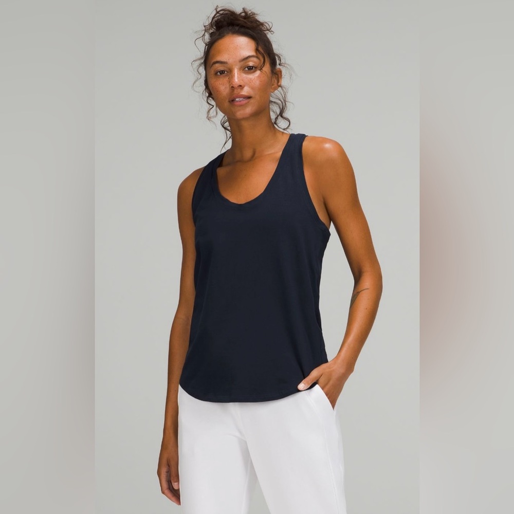 Lululemon Love Tank Top in color True Navy, size 12